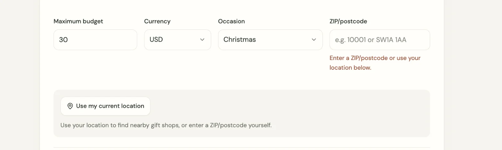 Figure 3 The location feature in the web app.