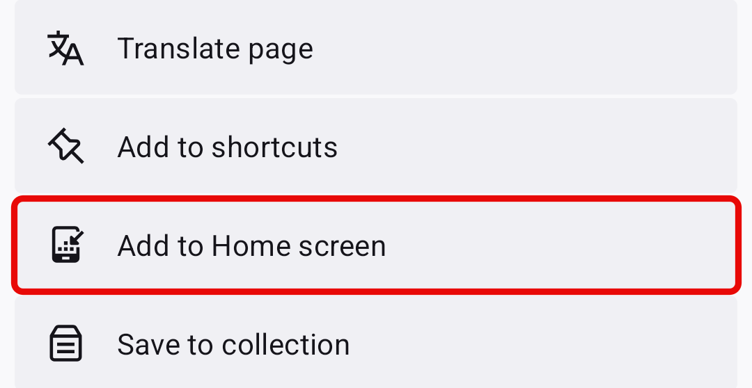 "Add to Home Screen" in Firefox for Android